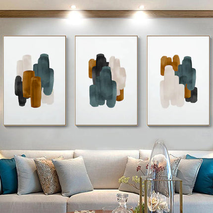 Wall Art  - Green and Rust - 3 Sets - Poster Prints -Canvas Prints