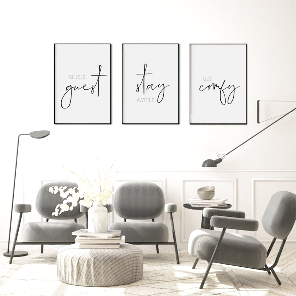 Wall Art  - Guest Room 3 Sets - Poster Prints -Canvas Prints