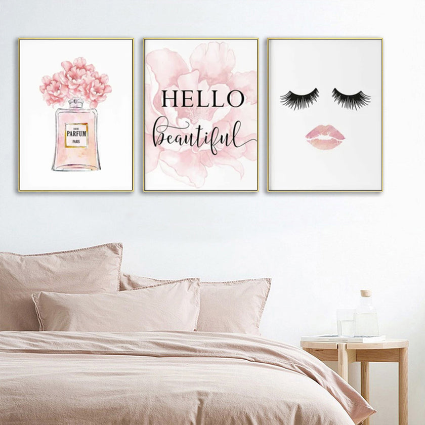 Wall Art  - Hello Beautiful 3 sets - Poster Prints -Canvas Prints