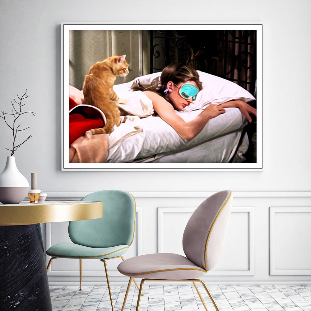 Wall Art - Hepburn and Cat - Canvas Prints-Poster Prints