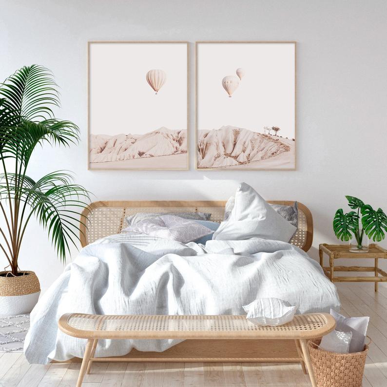 Wall art - Hot Air Balloon 2 sets- Canvas Prints- Poster Prints
