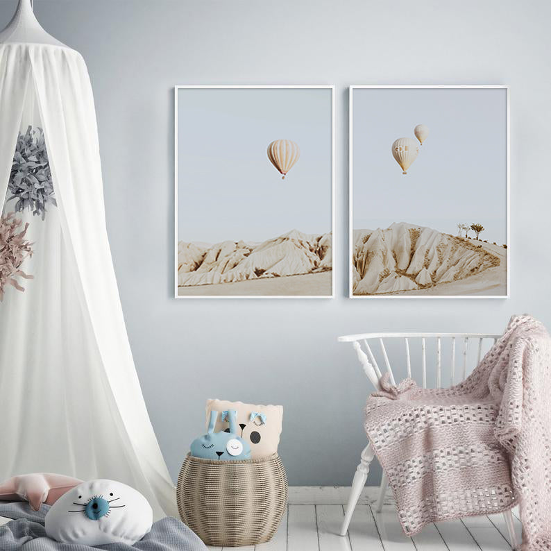Wall art - Hot Air Balloon 2 sets II - Canvas Prints- Poster Prints