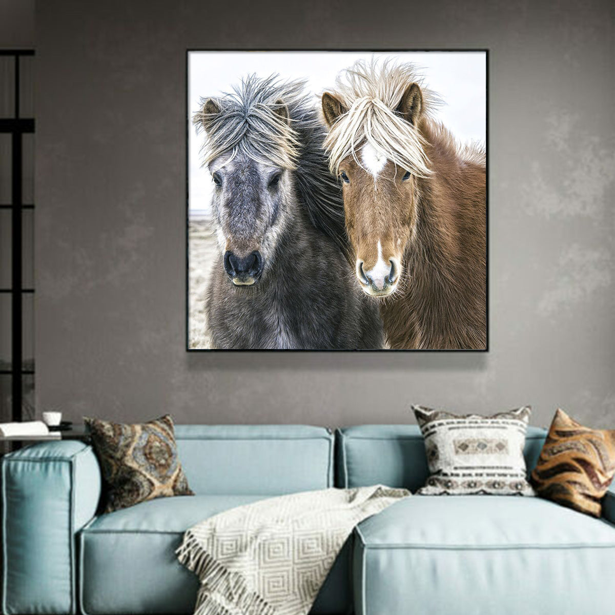 Wall Art - Icelandic Horses In Winter - Canvas Prints-Poster Prints