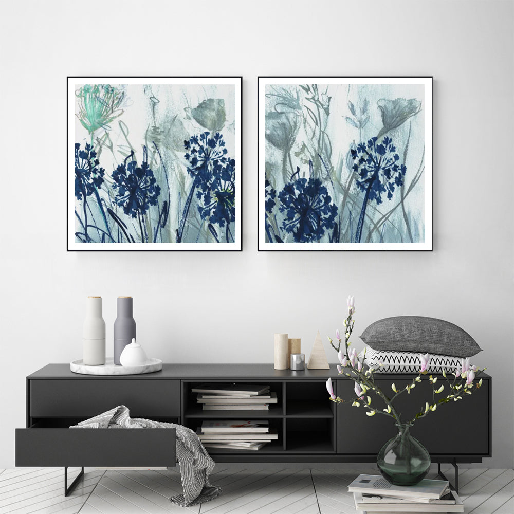 Wall Art - Indigo Field (2 sets)- Canvas Prints-Poster Prints