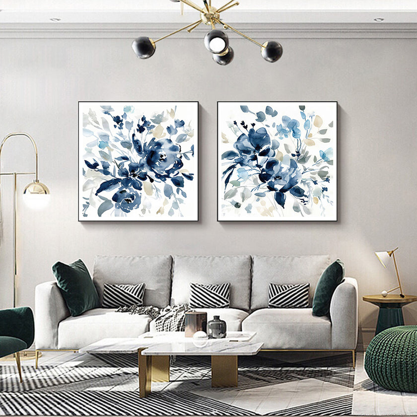 Wall Art - Indigo Garden By Carol Robinson (2 sets)- Canvas Prints-Poster Prints