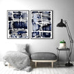 Wall art - Indigo Stripes (2 sets)- Canvas Prints- Poster Prints