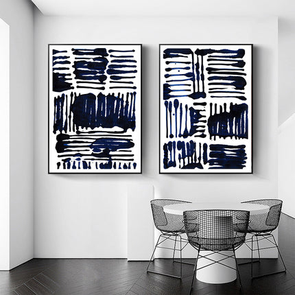 Wall art - Indigo Stripes (2 sets)- Canvas Prints- Poster Prints