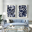 Wall art - Indigo Swirls (2 sets)- Canvas Prints- Poster Prints