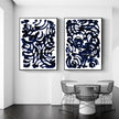 Wall art - Indigo Swirls (2 sets)- Canvas Prints- Poster Prints