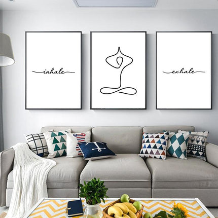 Wall art - INHALE EXHALE 2 sets- Canvas Prints- Poster Prints