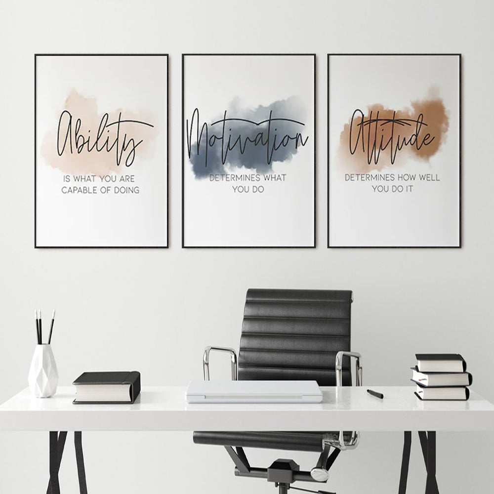 Wall Art  - Inspirational Workplace 3 Sets - Poster Prints -Canvas Prints