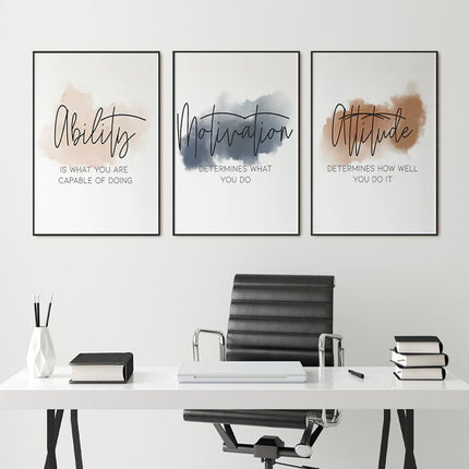 Wall Art  - Inspirational Workplace 3 Sets - Poster Prints -Canvas Prints