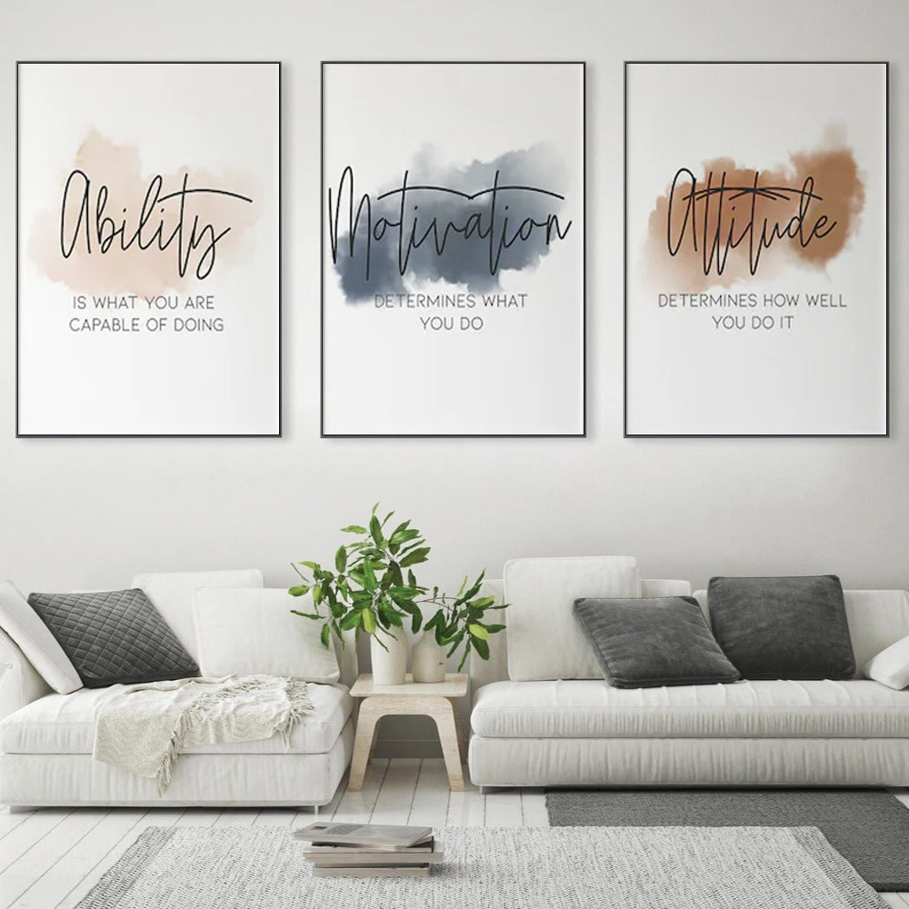 Wall Art  - Inspirational Workplace 3 Sets - Poster Prints -Canvas Prints