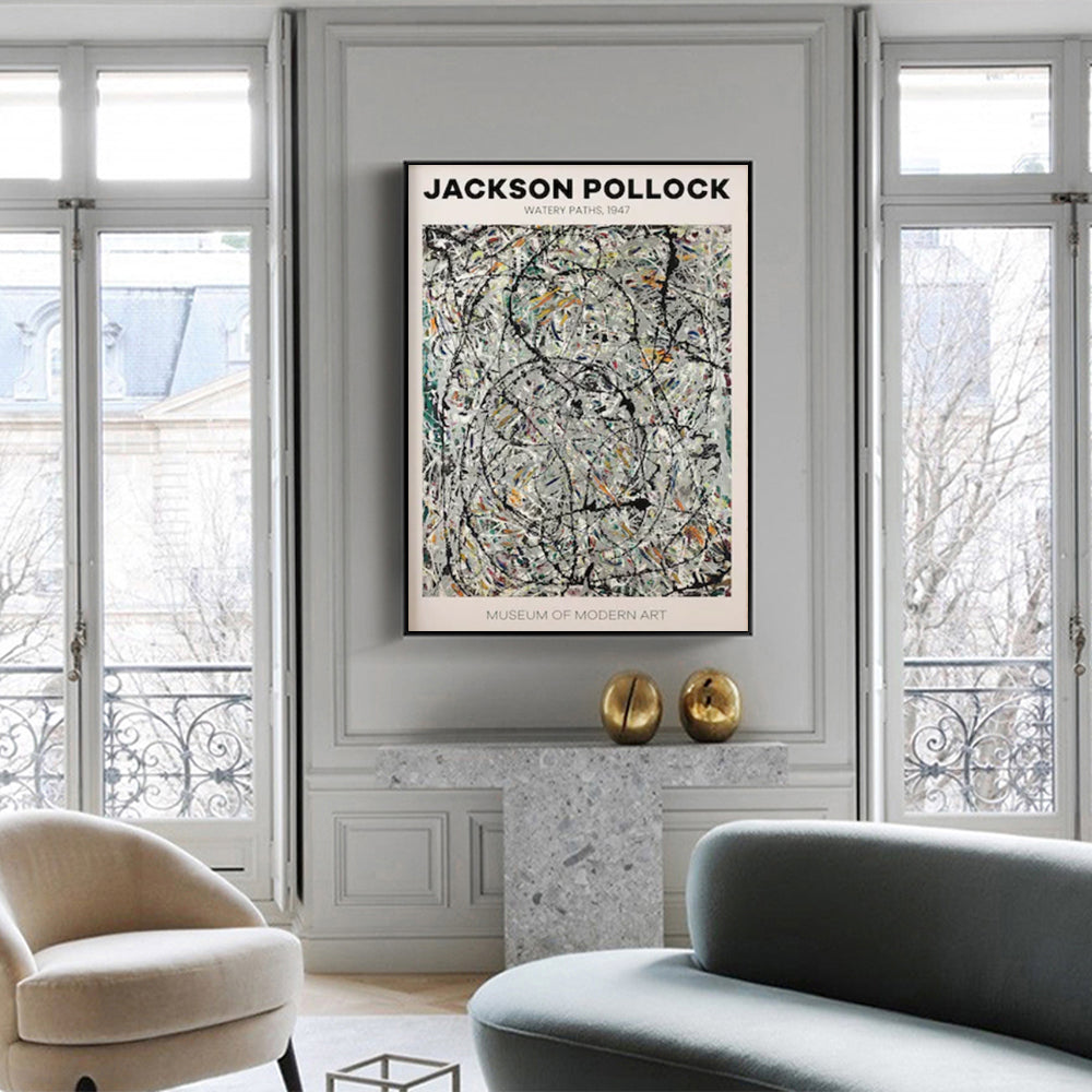 Wall Art - Jackson Pollock Exhibition III - Canvas Prints-Poster Prints