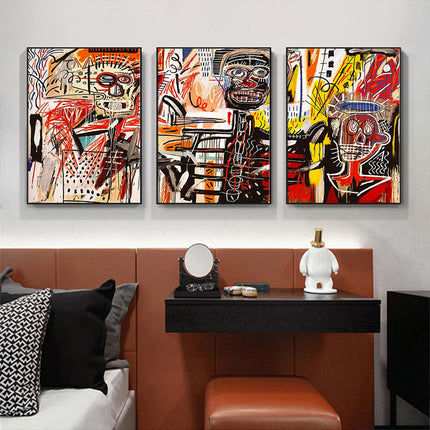 Wall Art  - Jean Michel Basquiat Crown Graffiti 3 Sets - Poster Prints -Canvas Prints