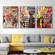 Wall Art  - Jean Michel Basquiat Crown Graffiti 3 Sets - Poster Prints -Canvas Prints