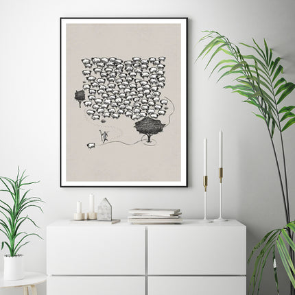 Wall Art - Jesus Leaves The 99 - Canvas Prints-Poster Prints