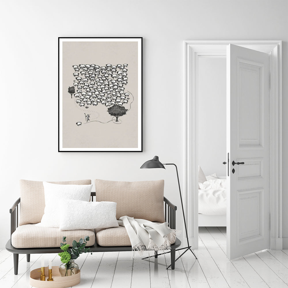 Wall Art - Jesus Leaves The 99 - Canvas Prints-Poster Prints
