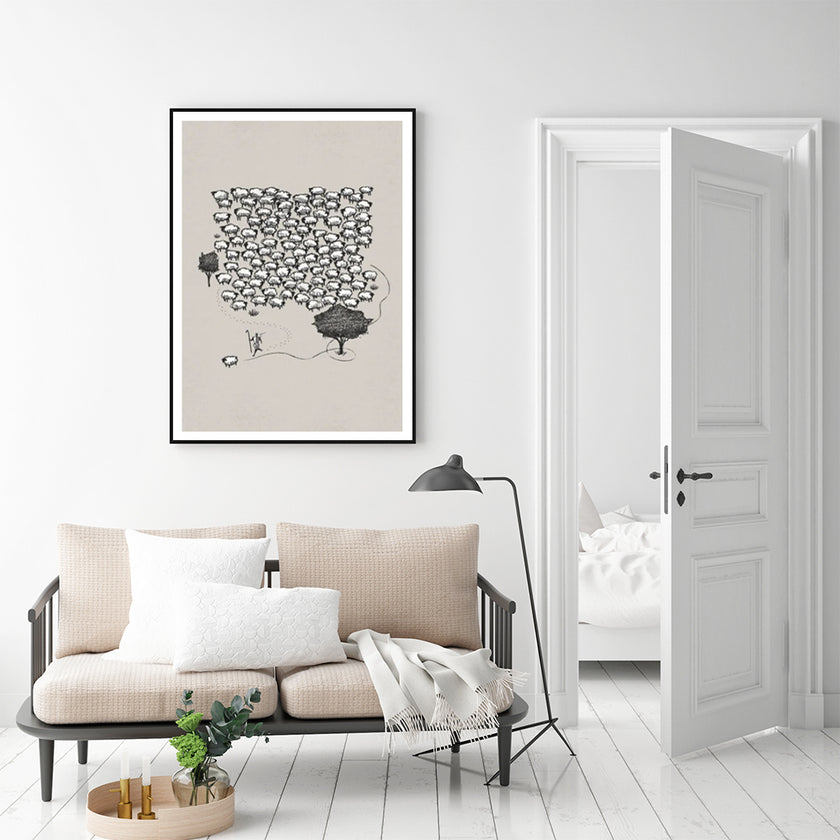 Wall Art - Jesus Leaves The 99 - Canvas Prints-Poster Prints