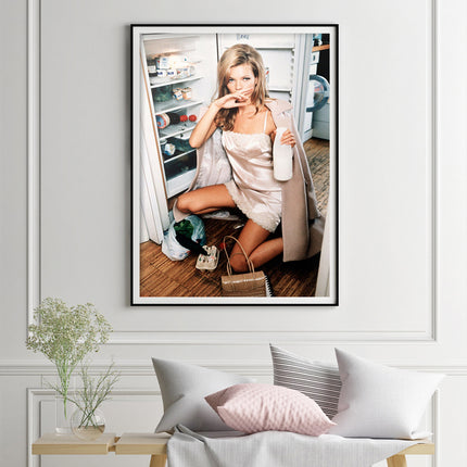 Wall Art - Kate Moss After Drinking Milk - Canvas Prints-Poster Prints