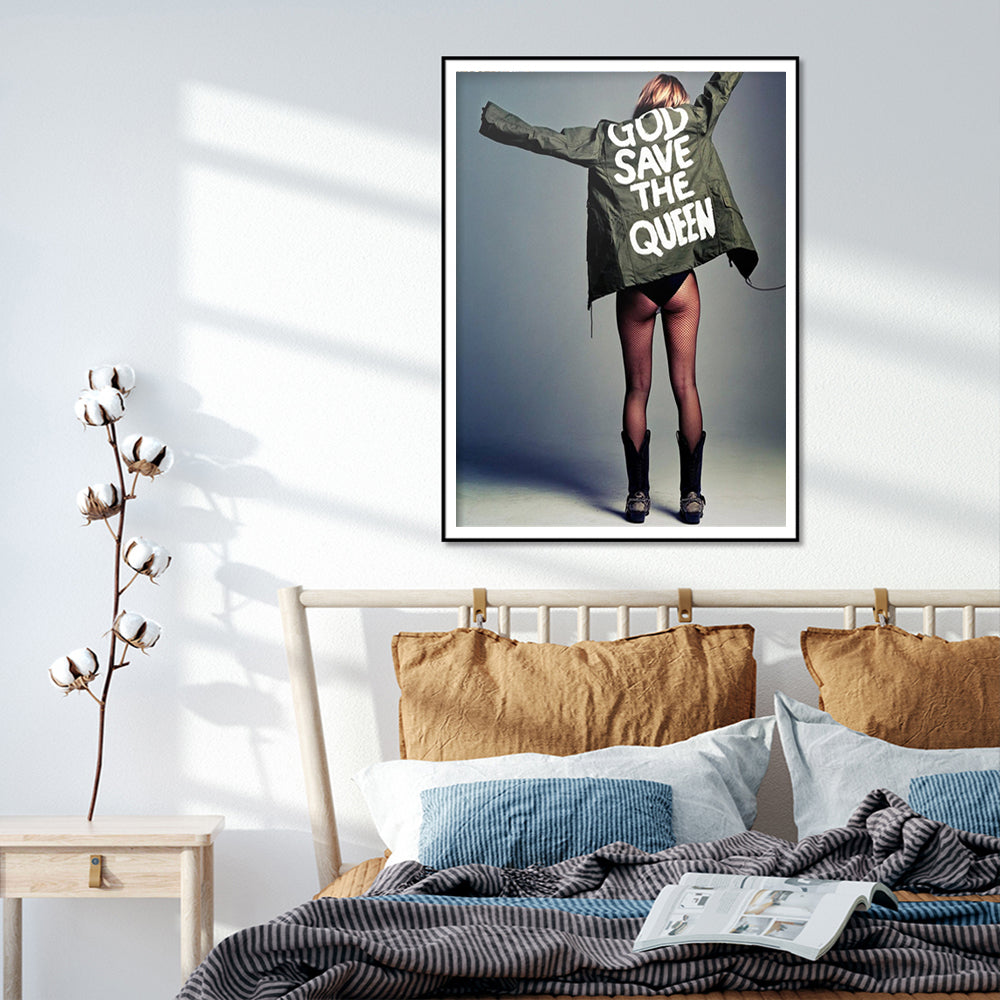 Wall Art - Kate Moss in Jacket - Canvas Prints-Poster Prints