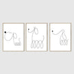 Animals Prints - LINE ART DOGS ( 3 sets) - Canvas Prints-Poster Prints