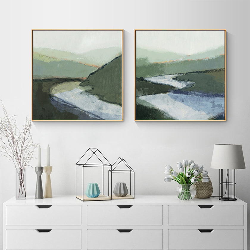 Wall Art - Abstract Landscape II (2 sets)- Canvas Prints-Poster Prints