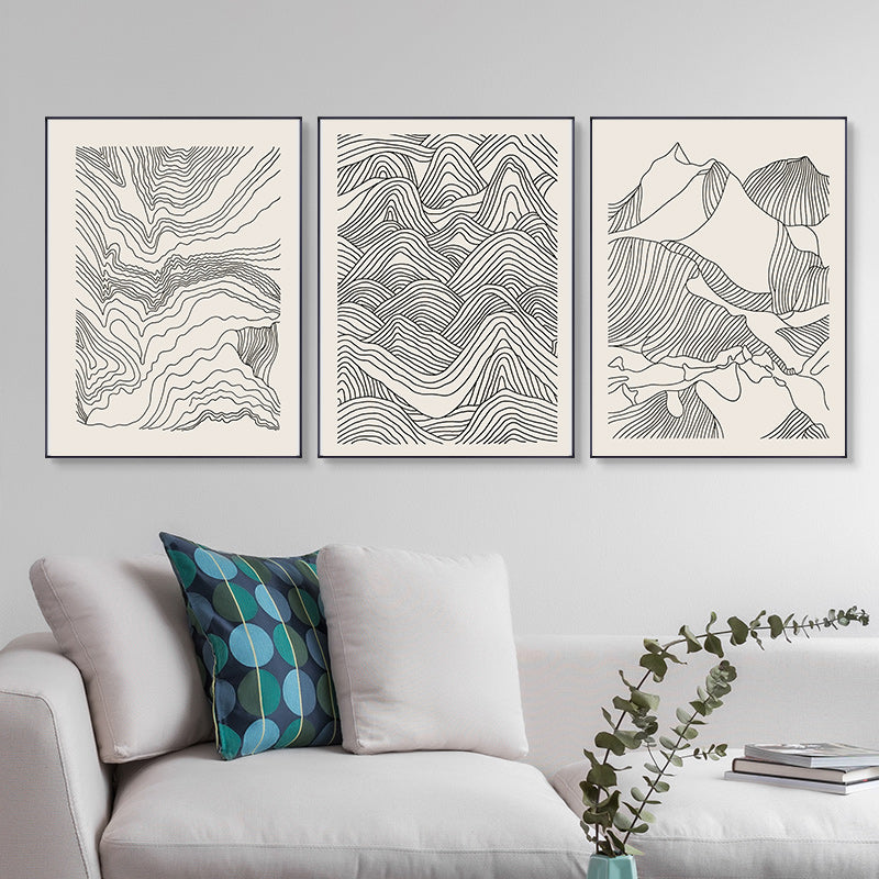 Wall Art  - Line Art Mountain 3 sets - Poster Prints -Canvas Prints