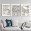 Wall Art  - Line Art Mountain 3 sets - Poster Prints -Canvas Prints