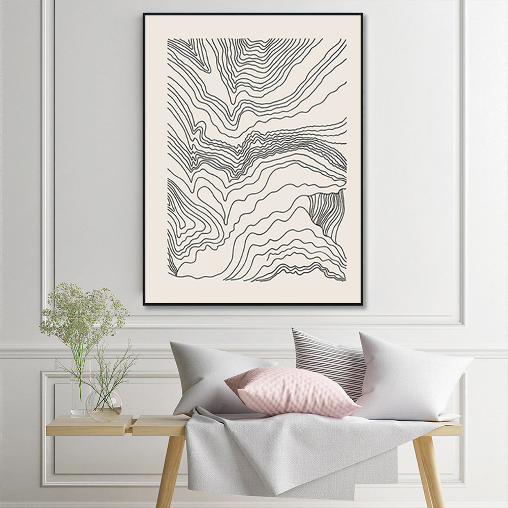 Wall Art - Line Art Mountain - Canvas Prints-Poster Prints