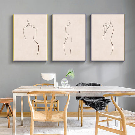 Wall Art - Line Lady (3 Sets) - Poster Prints -Canvas Prints