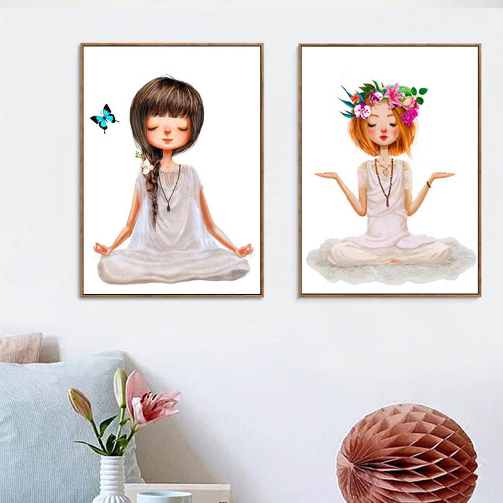 Wall art - Lovely Yoga Girl 2 sets- Canvas Prints- Poster Prints