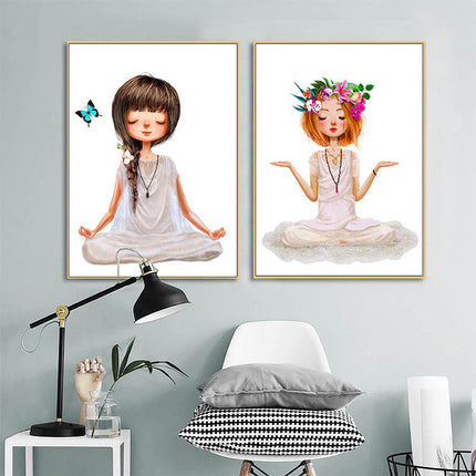 Wall art - Lovely Yoga Girl 2 sets- Canvas Prints- Poster Prints