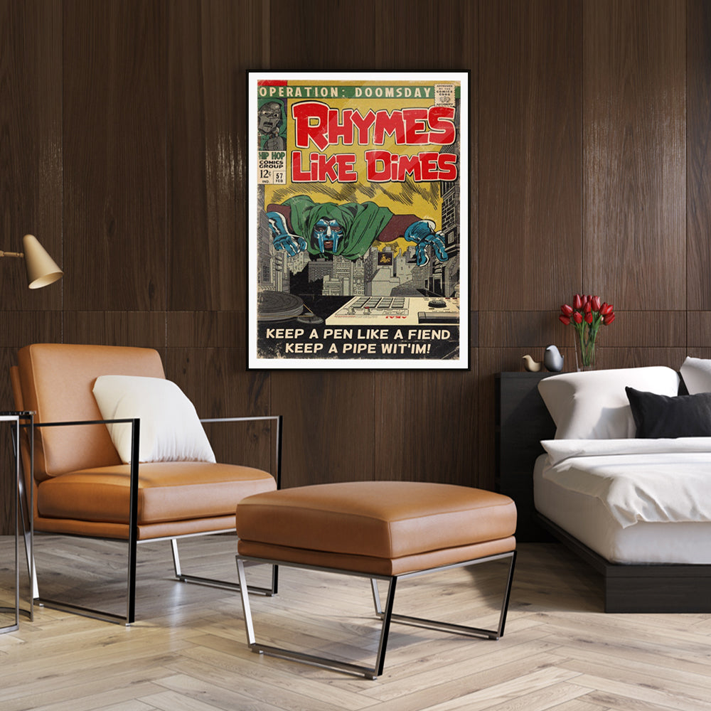 Wall Art - MF Doom Rhymes Like Dimes - Canvas Prints-Poster Prints