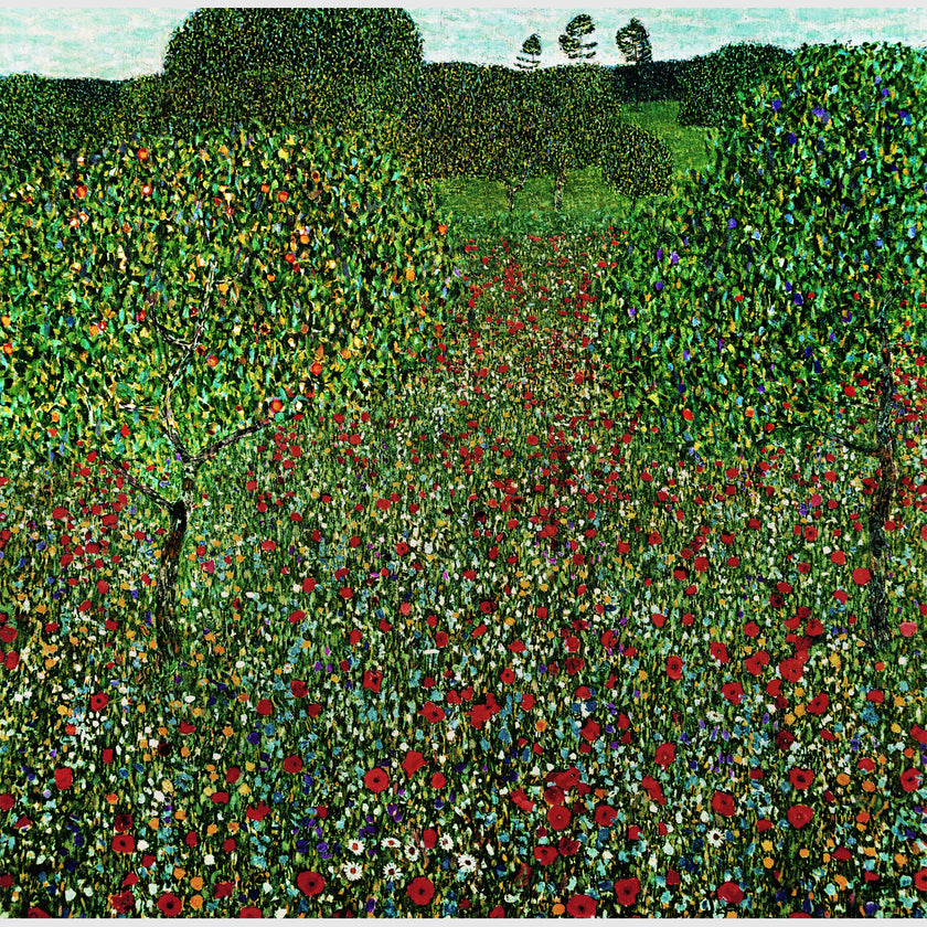 Wall Art -Field of Poppies by Gustav Klimt - Canvas Prints-Poster Prints