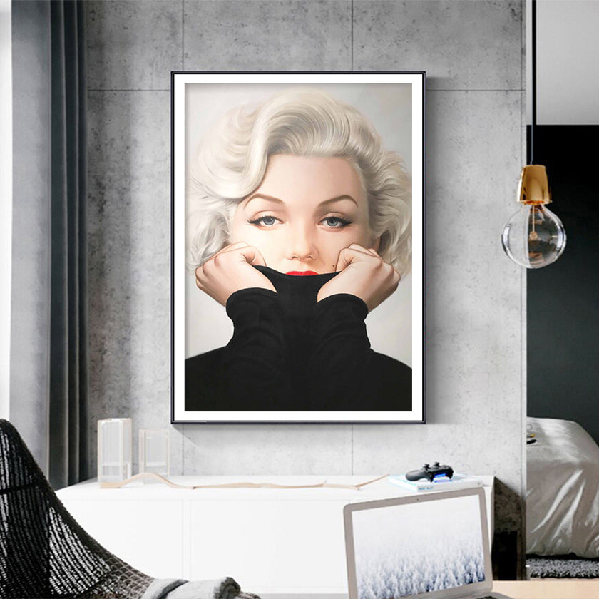 Wall Art - Marilyn Monroe in Sweater - Canvas Prints-Poster Prints