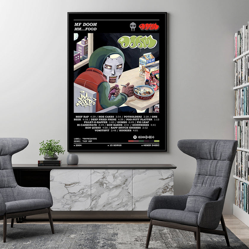 Wall Art - Mf Doom Food Album Black - Canvas Prints-Poster Prints