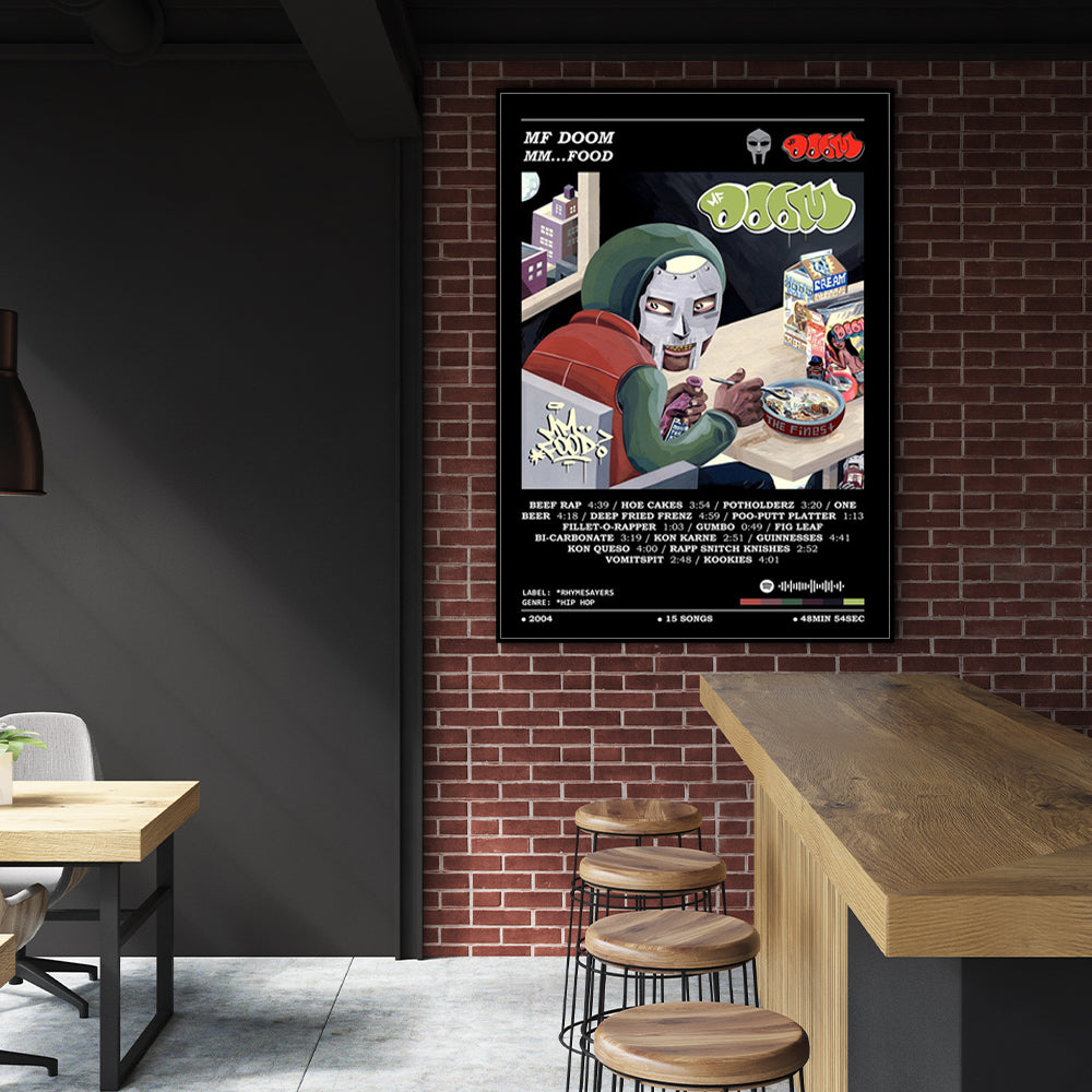 Wall Art - Mf Doom Food Album Black - Canvas Prints-Poster Prints