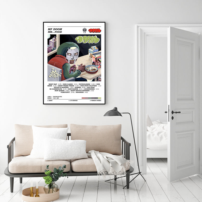 Wall Art - Mf Doom Food Album White - Canvas Prints-Poster Prints