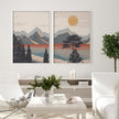 Wall art - Mid Century Boho Art (2 sets)- Canvas Prints- Poster Prints