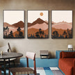 Wall Art  - Mid Century Mountain 3 sets - Poster Prints -Canvas Prints
