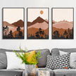 Wall Art  - Mid Century Mountain 3 sets - Poster Prints -Canvas Prints