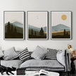 Wall Art  - Mid Century Mountain 3 sets - Poster Prints -Canvas Prints