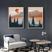 Wall art - Mid Century Mountain (2 sets)- Canvas Prints- Poster Prints