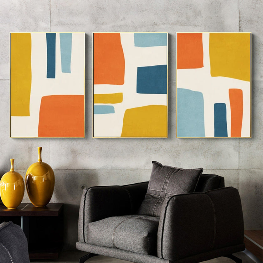 Wall Art - Mid Century Modern Art (3 Sets) - Poster Prints -Canvas Prints