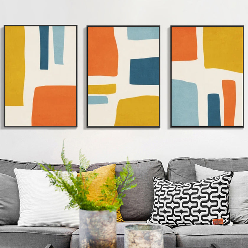 Wall Art - Mid Century Modern Art (3 Sets) - Poster Prints -Canvas Prints