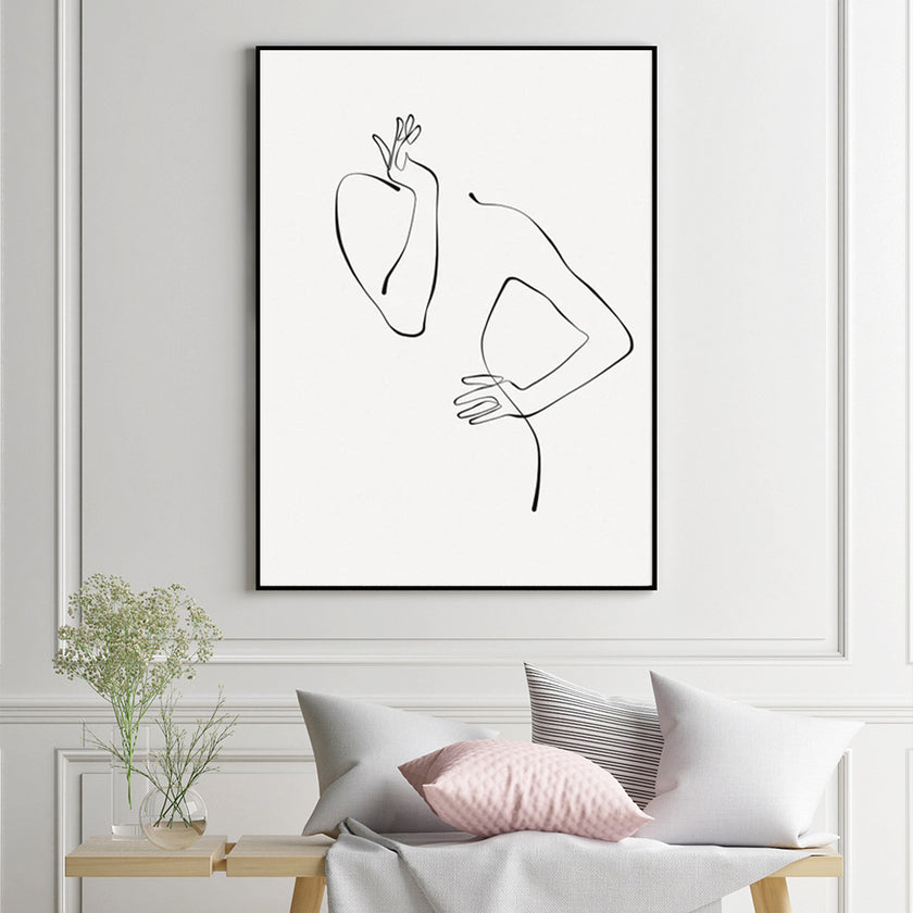 Wall Art - Minimal Line Drawing Woman - Canvas Prints-Poster Prints