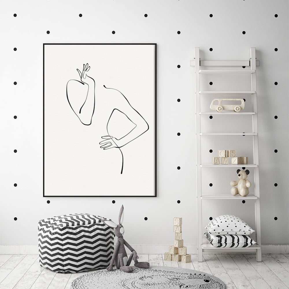 Wall Art - Minimal Line Drawing Woman - Canvas Prints-Poster Prints