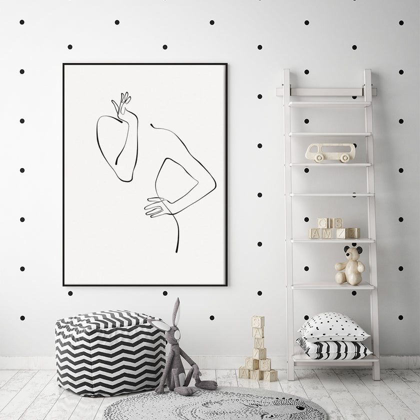 Wall Art - Minimal Line Drawing Woman - Canvas Prints-Poster Prints