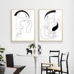 Wall art - Abstract Black White Couple 2 sets- Canvas Prints- Poster Prints